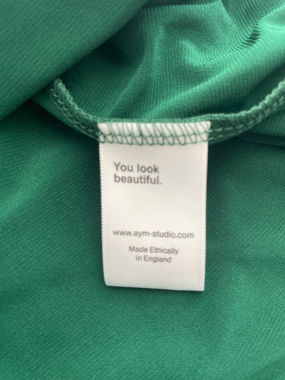 AYM Ava Maxi Dress Green Flutter Slip Sleeve Wrap Tie Detail Women's Sz S NWT - Picture 9 of 10